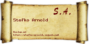 Stefko Arnold névjegykártya